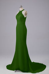 Elegante halter Court Train Bruidsmeisjekleding
