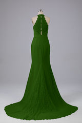 Elegante halter Court Train Bruidsmeisjekleding