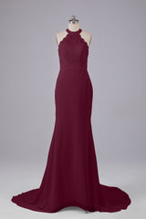 Elegante halter Court Train Bruidsmeisjekleding