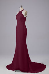 Elegante halter Court Train Bruidsmeisjekleding