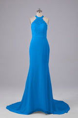 Elegante halter Court Train Bruidsmeisjekleding
