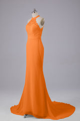 Elegante halter Court Train Bruidsmeisjekleding