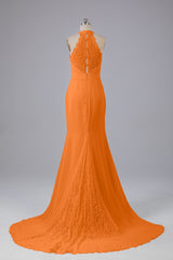 Elegante halter Court Train Bruidsmeisjekleding