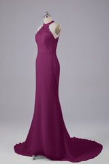 Elegante halter Court Train Bruidsmeisjekleding