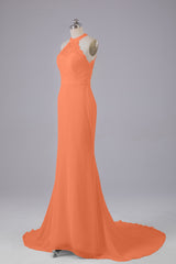 Elegante halter Court Train Bruidsmeisjekleding