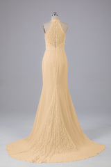 Elegante halter Court Train Bruidsmeisjekleding
