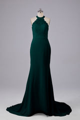 Elegante halter Court Train Bruidsmeisjekleding