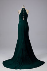 Elegante halter Court Train Bruidsmeisjekleding