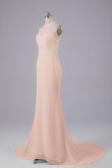Elegante halter Court Train Bruidsmeisjekleding