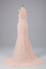 Elegante halter Court Train Bruidsmeisjekleding