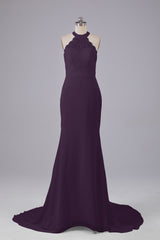 Elegante halter Court Train Bruidsmeisjekleding