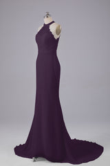 Elegante halter Court Train Bruidsmeisjekleding