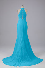Elegante halter Court Train Bruidsmeisjekleding