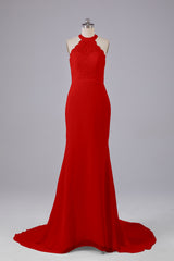 Elegante halter Court Train Bruidsmeisjekleding