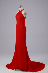 Elegante halter Court Train Bruidsmeisjekleding