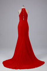 Elegante halter Court Train Bruidsmeisjekleding