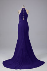 Elegante halter Court Train Bruidsmeisjekleding