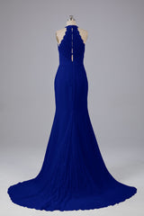 Elegante halter Court Train Bruidsmeisjekleding