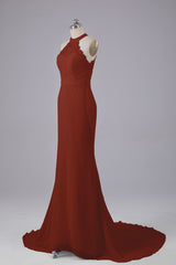 Elegante halter Court Train Bruidsmeisjekleding