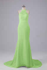 Elegante halter Court Train Bruidsmeisjekleding