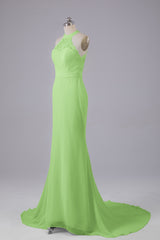 Elegante halter Court Train Bruidsmeisjekleding