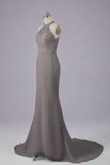 Elegante halter Court Train Bruidsmeisjekleding