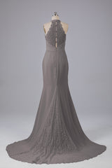 Elegante halter Court Train Bruidsmeisjekleding
