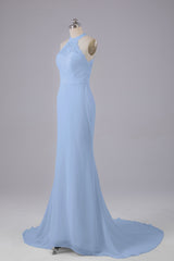 Elegante halter Court Train Bruidsmeisjekleding