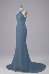 Elegante halter Court Train Bruidsmeisjekleding