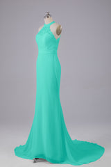 Elegante halter Court Train Bruidsmeisjekleding