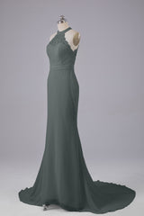 Elegante halter Court Train Bruidsmeisjekleding