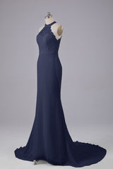 Elegante halter Court Train Bruidsmeisjekleding