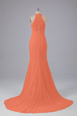Elegante halter Court Train Bruidsmeisjekleding