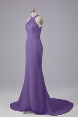 Elegante halter Court Train Bruidsmeisjekleding