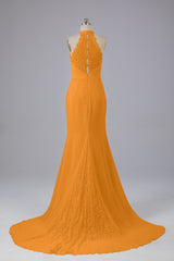 Elegante halter Court Train Bruidsmeisjekleding