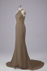 Elegante halter Court Train Bruidsmeisjekleding