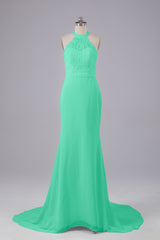Elegante halter Court Train Bruidsmeisjekleding