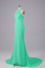 Elegante halter Court Train Bruidsmeisjekleding