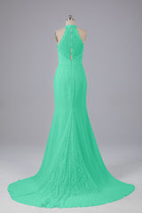 Elegante halter Court Train Bruidsmeisjekleding