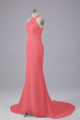 Elegante halter Court Train Bruidsmeisjekleding