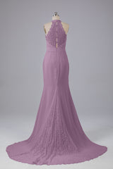 Elegante halter Court Train Bruidsmeisjekleding