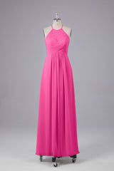 Elegante halter sleutelgat chiffon bruidsmeisje jurken