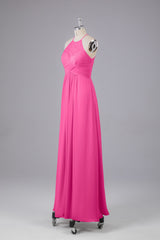 Elegante halter sleutelgat chiffon bruidsmeisje jurken