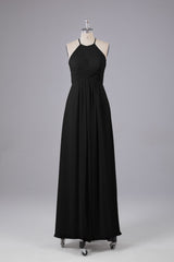 Elegante halter sleutelgat chiffon bruidsmeisje jurken