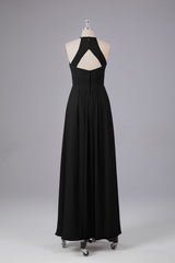 Elegante halter sleutelgat chiffon bruidsmeisje jurken