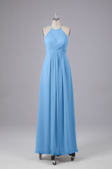 Elegante halter sleutelgat chiffon bruidsmeisje jurken