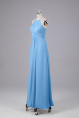Elegante halter sleutelgat chiffon bruidsmeisje jurken