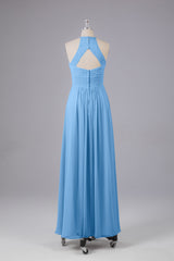 Elegante halter sleutelgat chiffon bruidsmeisje jurken