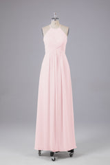 Elegante halter sleutelgat chiffon bruidsmeisje jurken