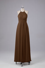 Elegante halter sleutelgat chiffon bruidsmeisje jurken